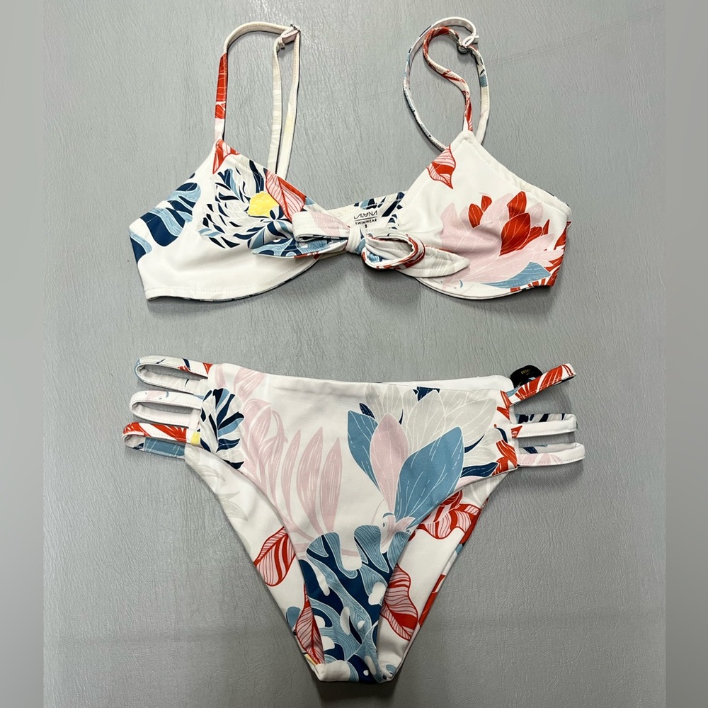 Floral Bikini Set with Bow Detail